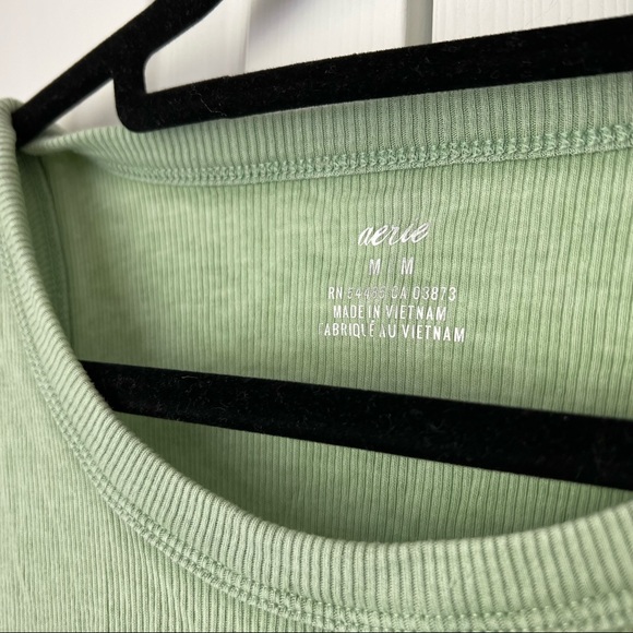 Aerie Ribbed Tie Front High Neck Tank Top - Picture 2 of 3